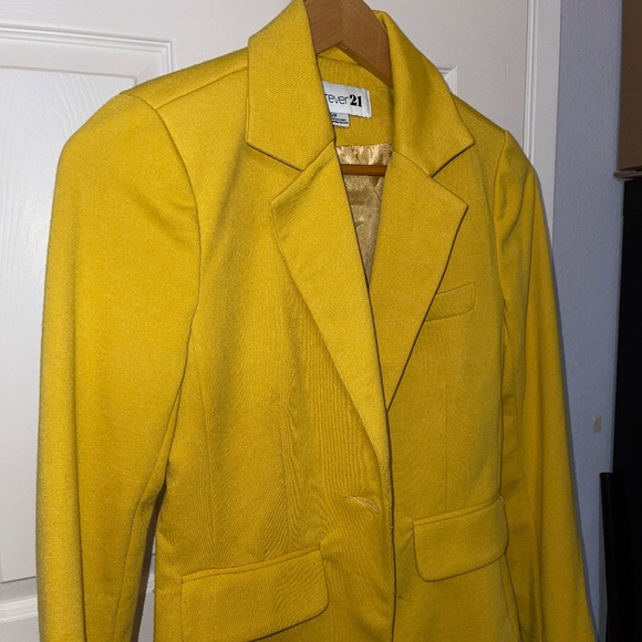 F21 Yellow Blazer Women Size S - Picture 3 of 4